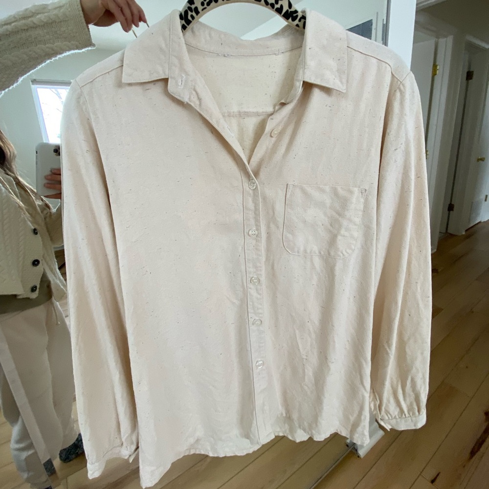 Raw Silk Button Up Blouse